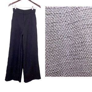 Showpo Women’s Black Textured Tweed-like High Rise Wide Leg Pants Size 4